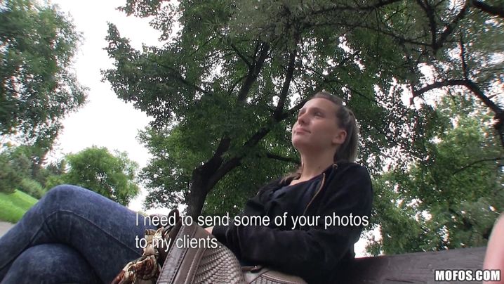 Inviting barely legal Nessy keeps an eye contact while slobbering on a dick